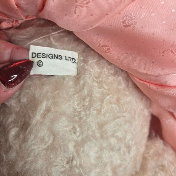 Vintage 80s Rosenbear Teddy Bear Pink Dress Articulated Large Artist Signed TLC - Picture 13 of 14